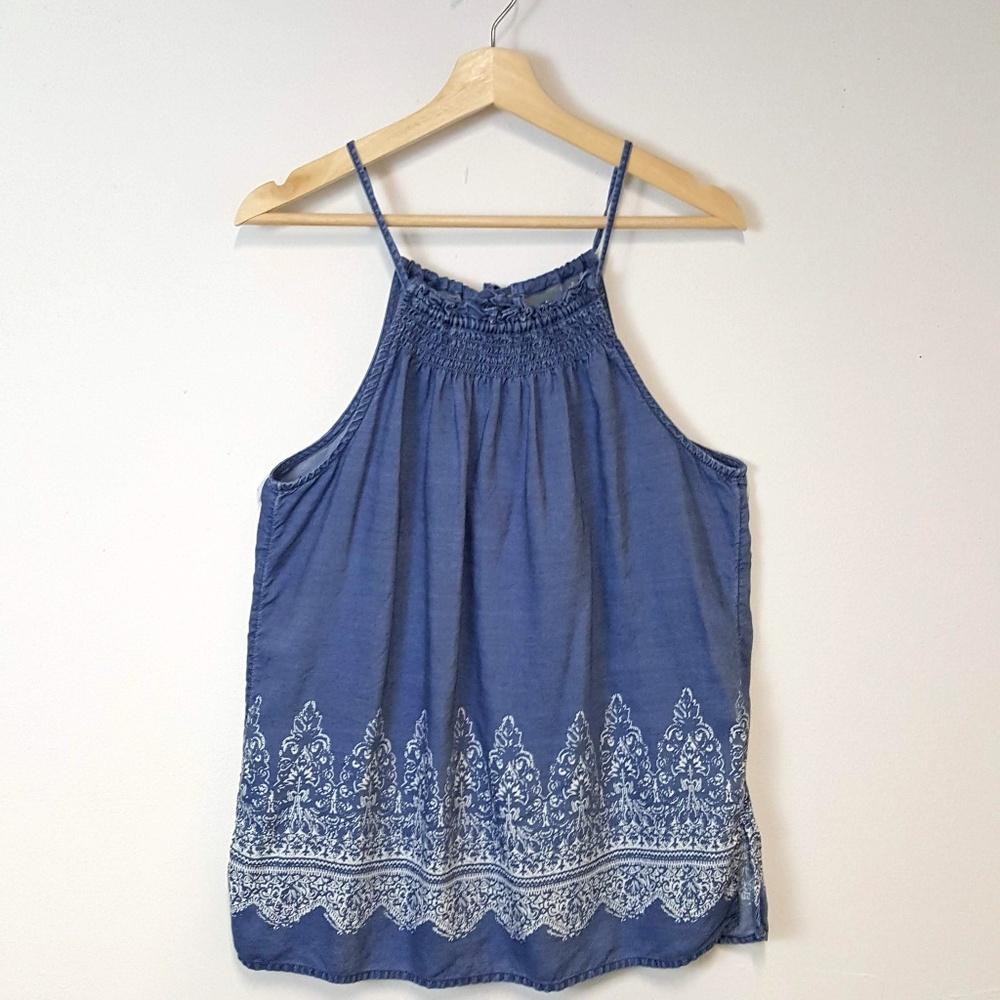 Soho Bohemian Boho Drawstring Halter Top Medium